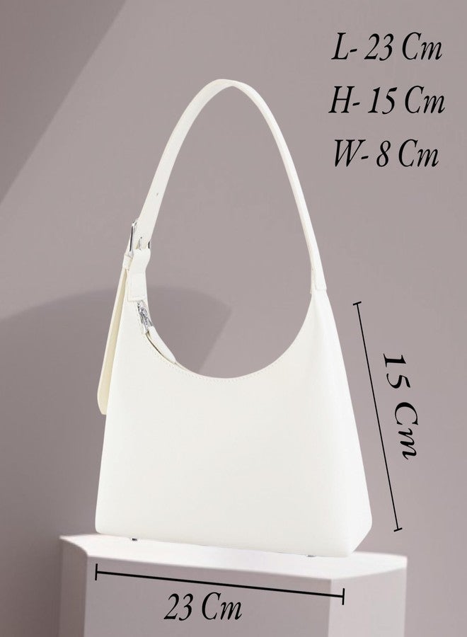 SANTORINI Alpha hobo sholder bag | Small shoulder handbag for women Party, dinner, casual, formal wear handbag. (White) - Image 2